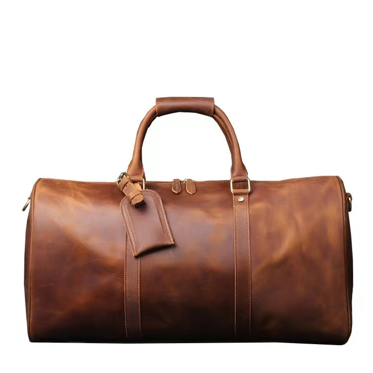 Men’s Leather Travel Duffle Bag – Custom Logo