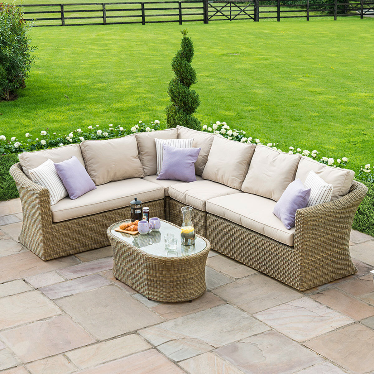 Winchester Large Rattan Corner Sofa Group