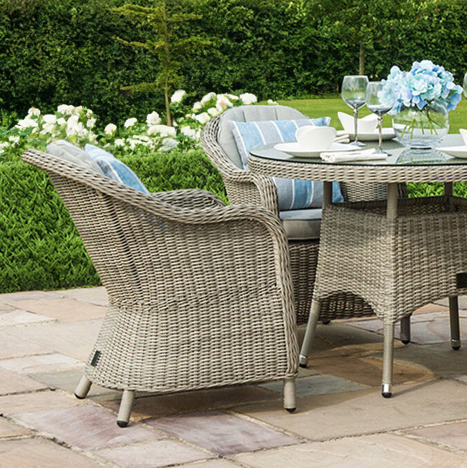 Oxford Heritage 4 Seat Round Rattan Dining Set