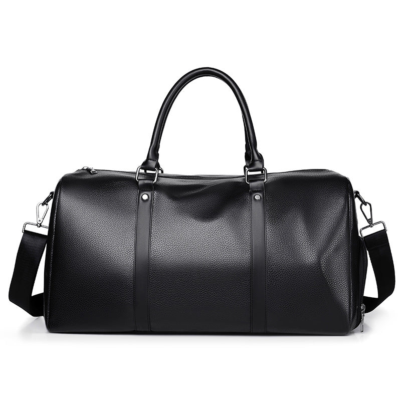 PU Leather Travel Duffle Bag with Shoe Compartment