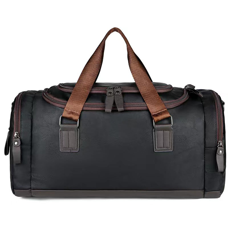Men’s PU Leather Travel Duffle Bag – Waterproof