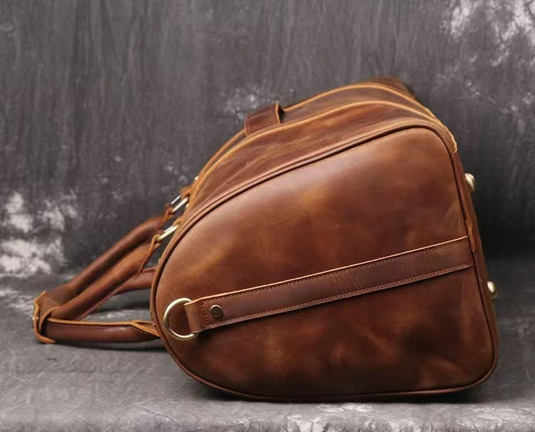 Men’s Leather Travel Duffle Bag – Custom Logo