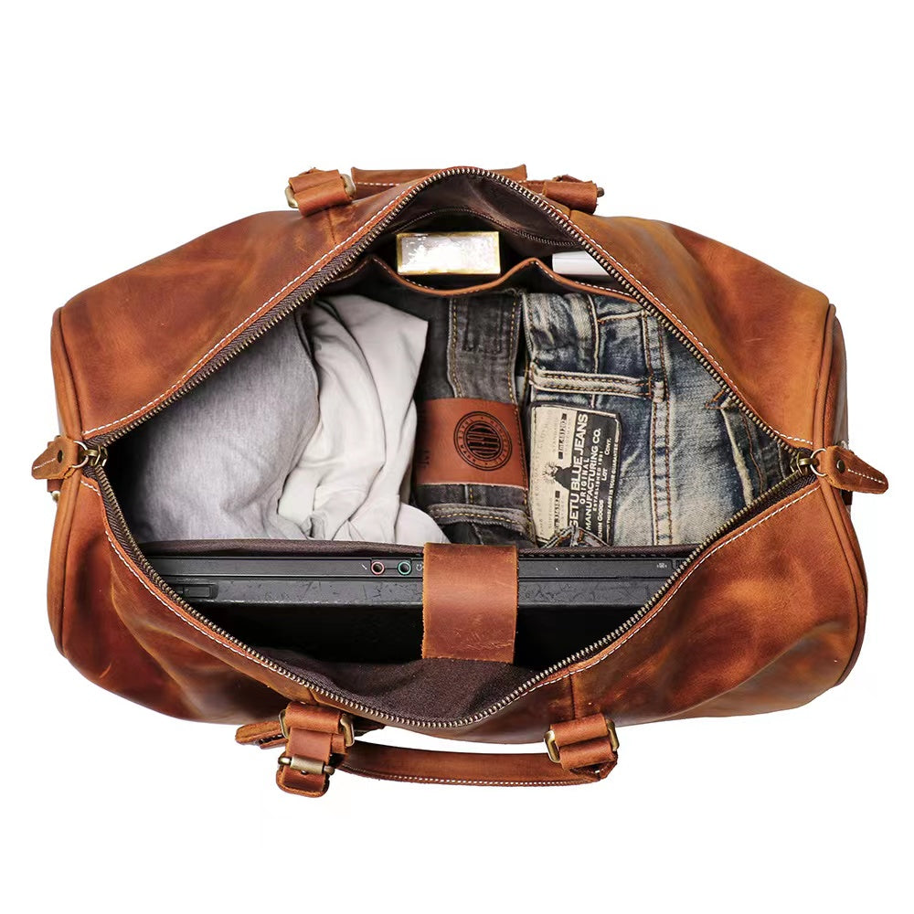 Men’s Genuine Leather Travel Duffel Bag – Wholesale