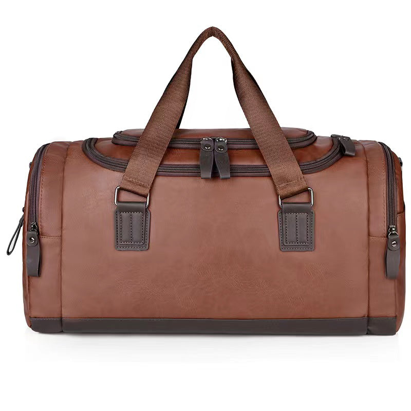 Men’s PU Leather Travel Duffle Bag – Waterproof