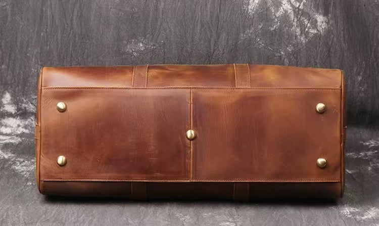 Men’s Leather Travel Duffle Bag – Custom Logo