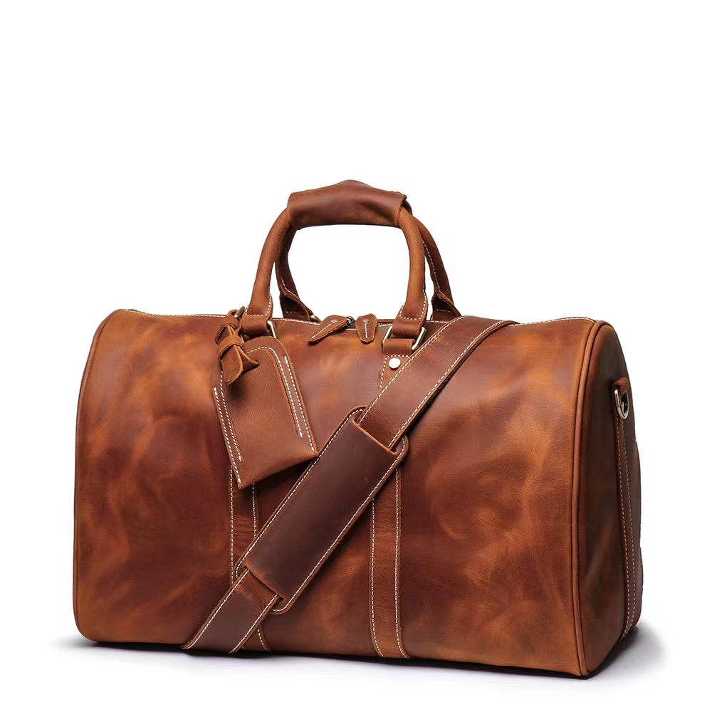 Men’s Genuine Leather Travel Duffel Bag – Wholesale