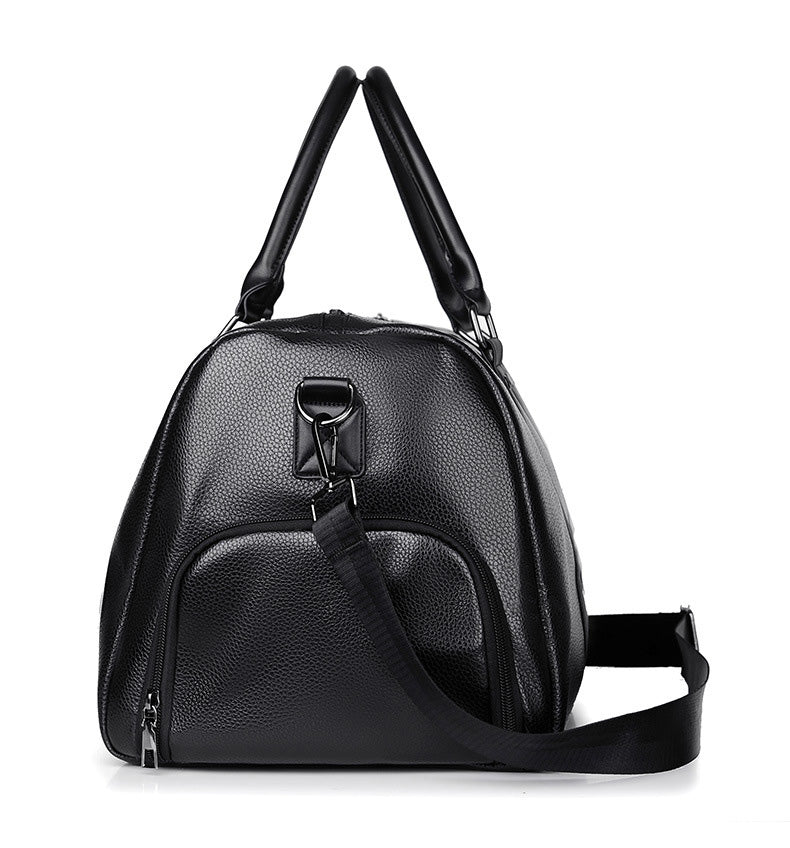 PU Leather Travel Duffle Bag with Shoe Compartment