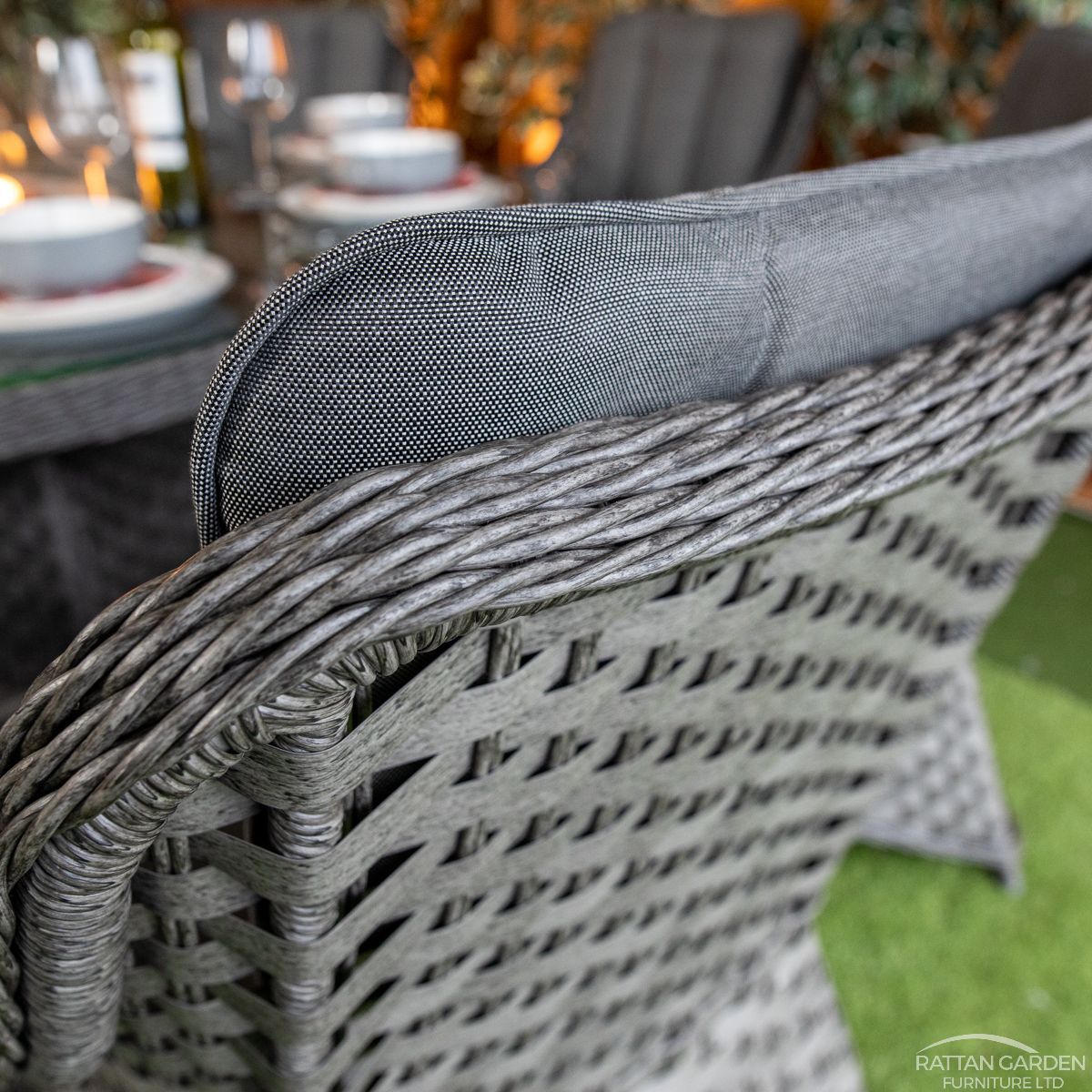 Rattan Serena Vienna 8 Seat Fire Pit With 165cm Round Table