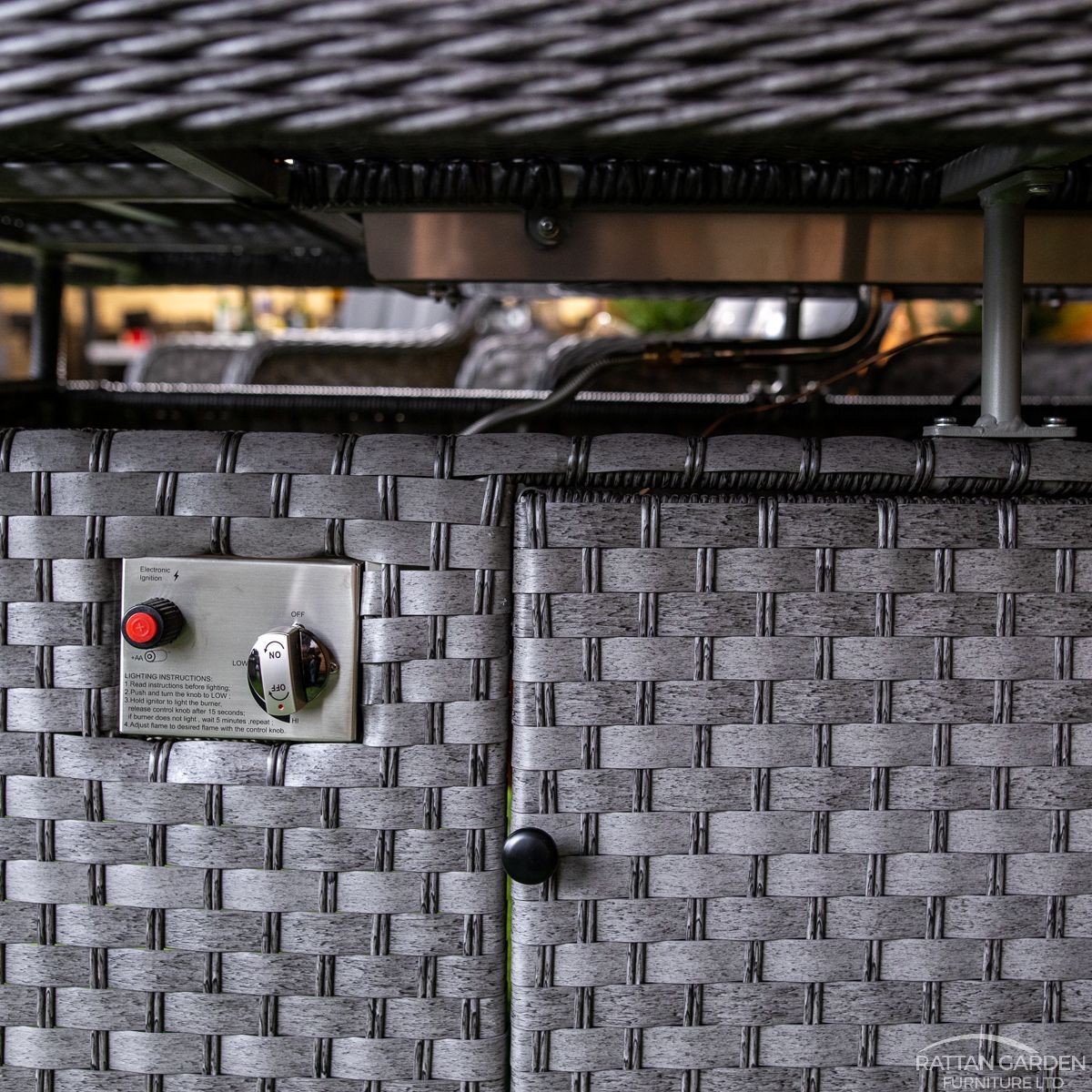 Serena Vienna 8 Seat Rattan Fire Pit With 210cm Rectangular Table