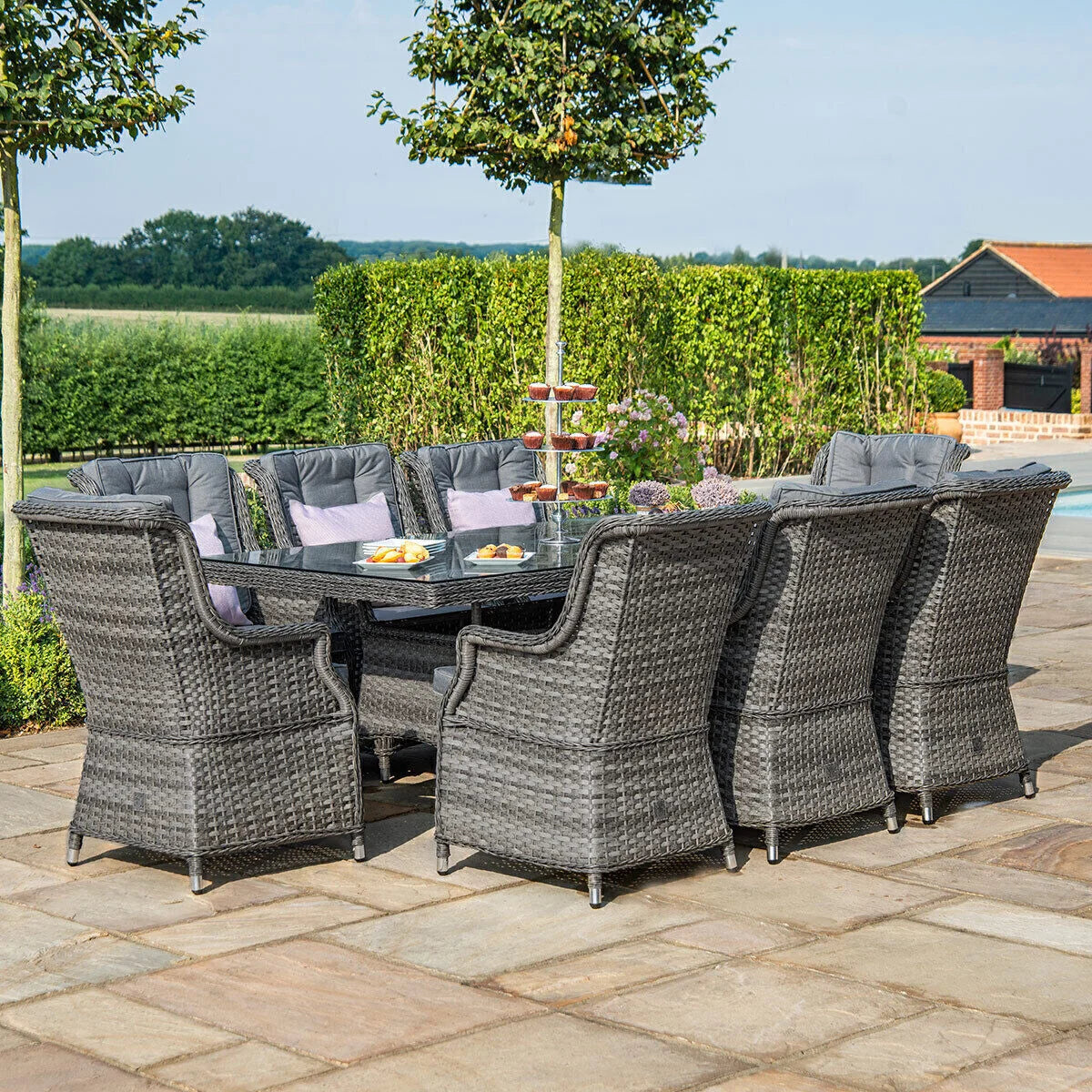 Victoria 8 Seat Rectangular Rattan Dining Set