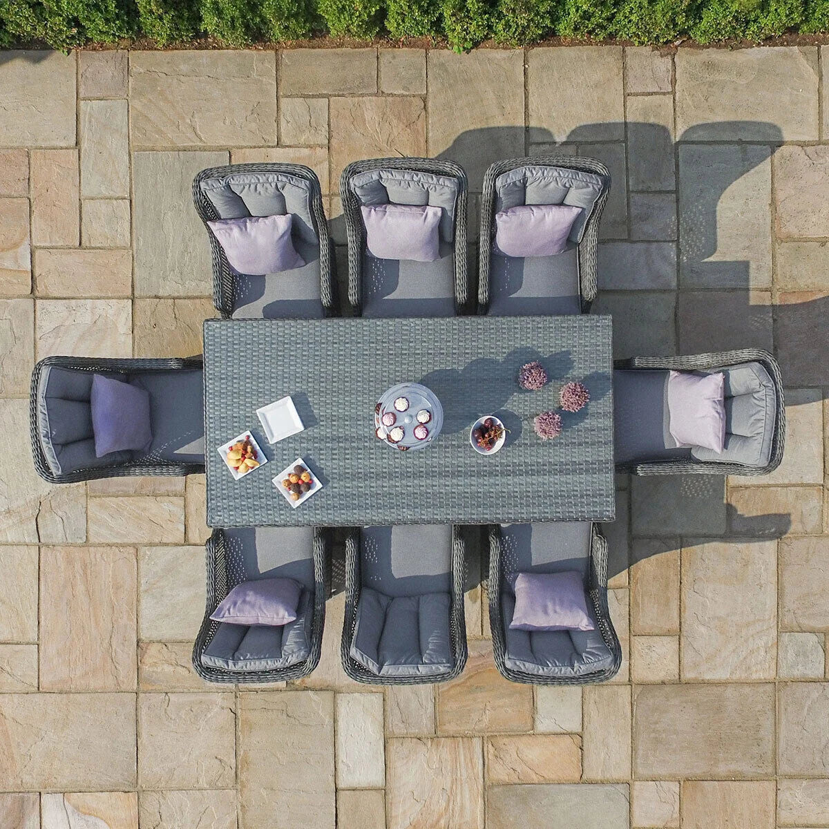 Victoria 8 Seat Rectangular Rattan Dining Set