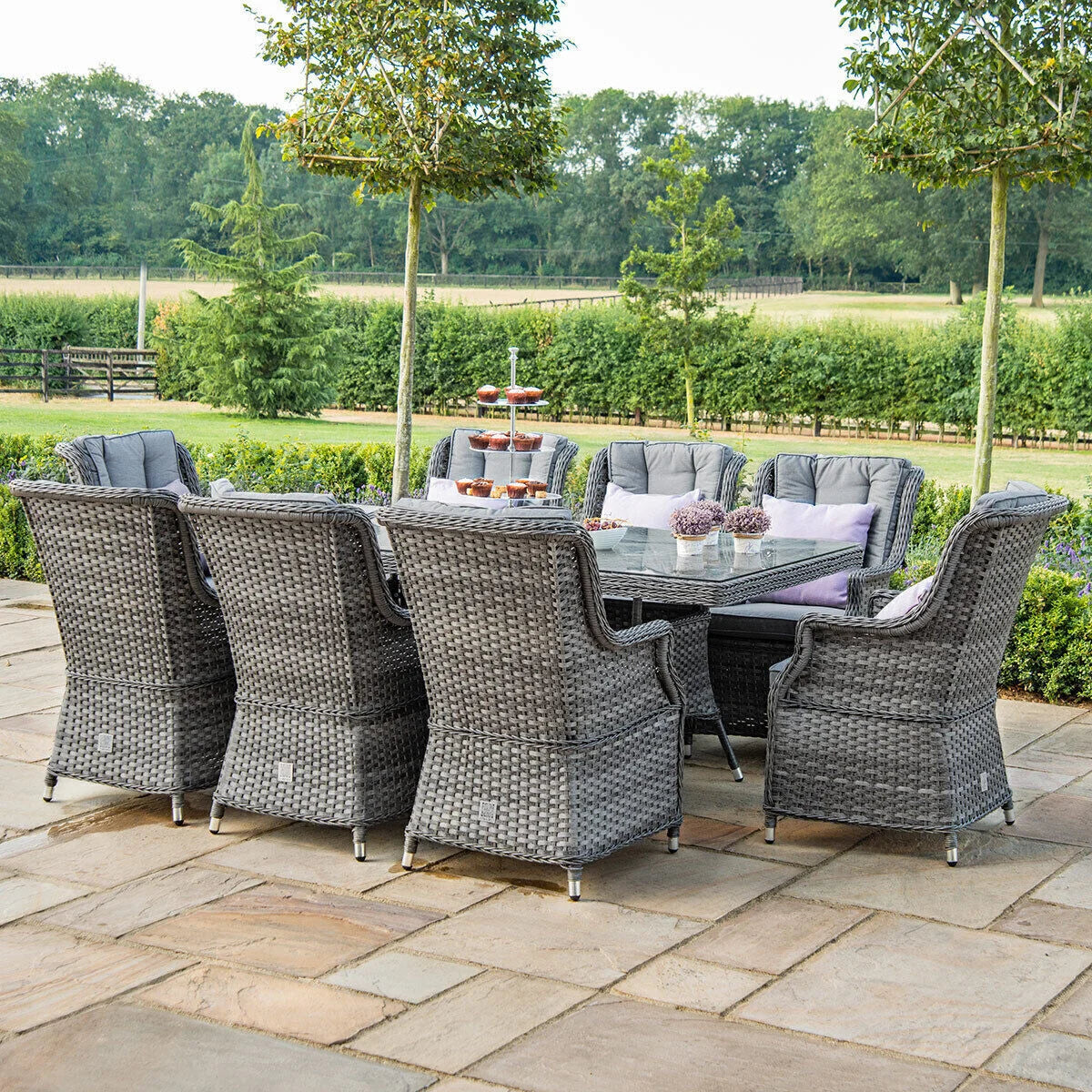 Victoria 8 Seat Rectangular Rattan Dining Set