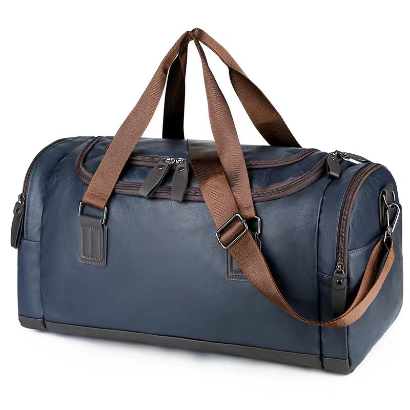 Men’s PU Leather Travel Duffle Bag – Waterproof